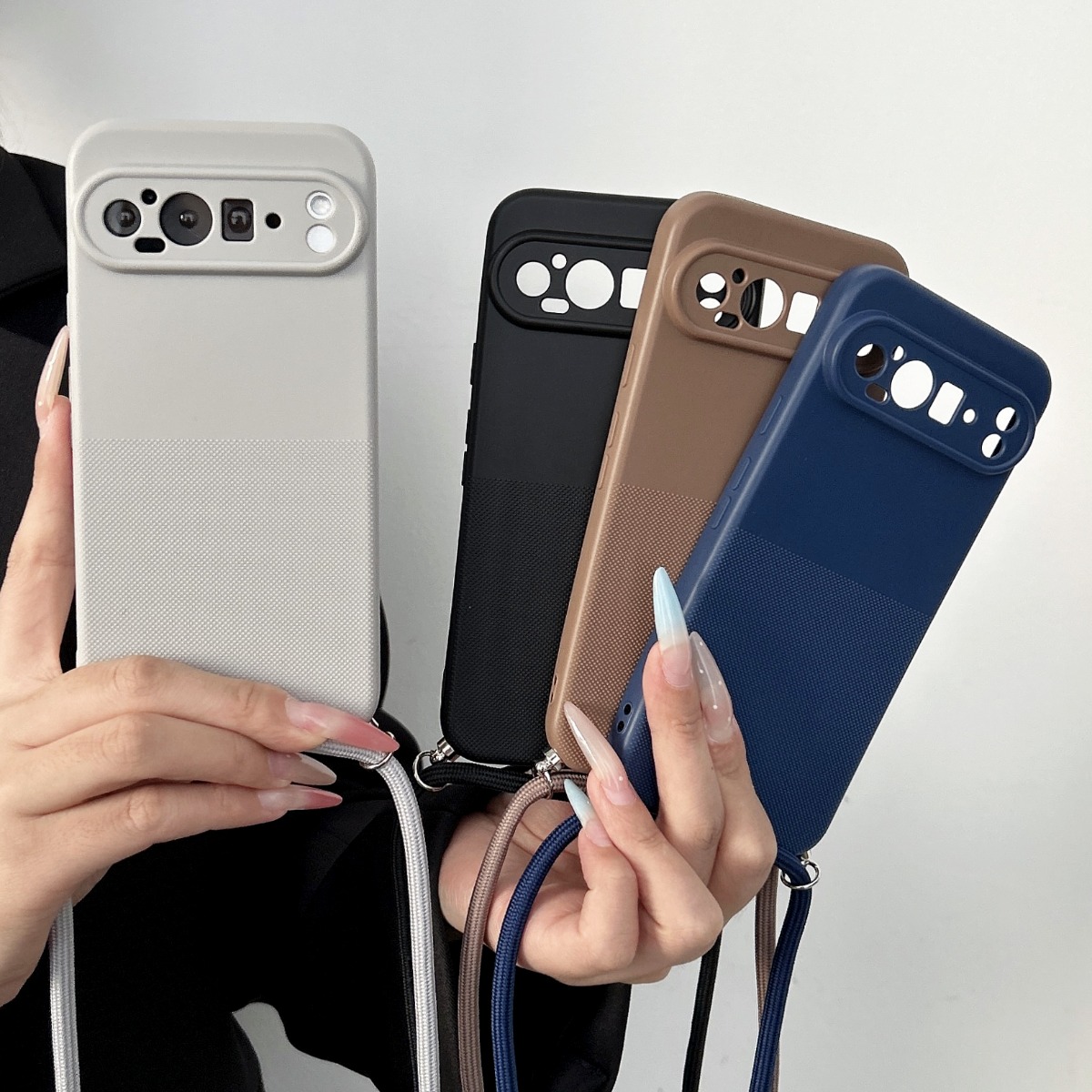 Google Pixel 9 Pro - Crossbody Lanyard Strap Matte TPU Handyhülle